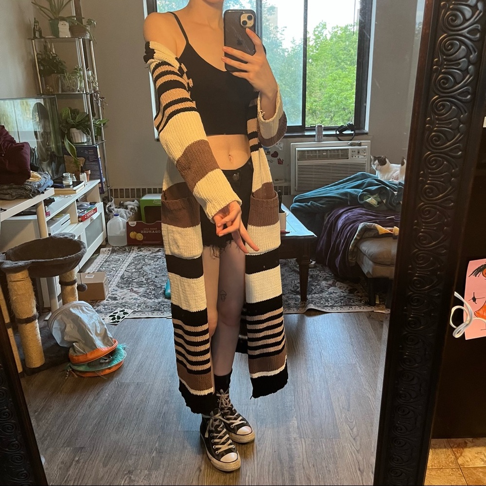 🧶Striped Knitted Cardigan